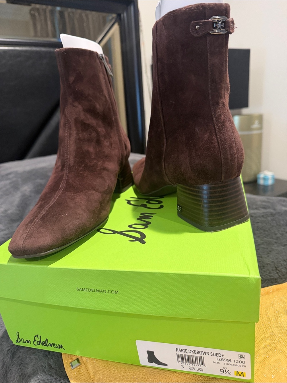 Sam Edelman Paige Suede Ankle Boots - Brown